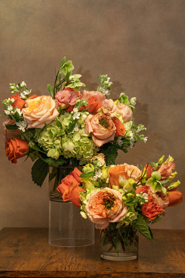 SUN WARMTH  Orange, peach and lime greens - Brentwood Florist
